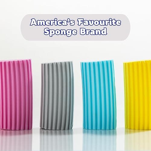 Scrub Daddy Damp Duster, Multipurpose Dusters for Cleaning - Wooden & Venetian Blind Cleaner Tool, Ridged Wet Dust Sponge for Skirting Board, Radiator, Blinds & Mirrors, Home Cleaning Products, Pink thumbnail 7