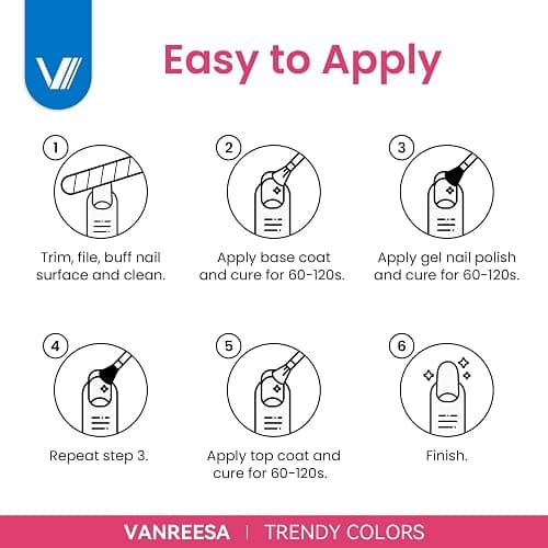 VANREESA 24 Pcs Gel Nail Polish Set, 21 Colors Gel Polish with Base Coat Glossy & Matte Top Coat Pink Red Orange Yellow Green Blue Purple brown Gel Polish Kit Nail Kit Gifts for Women thumbnail 7