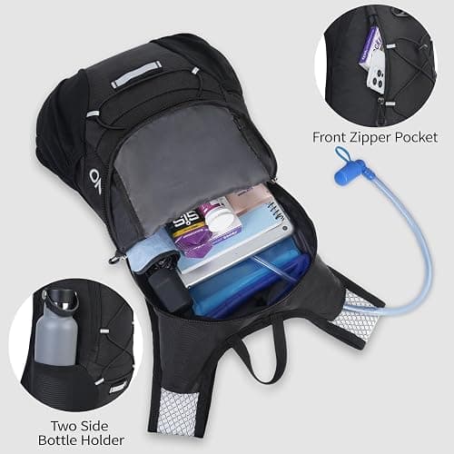 Lightweight Hydration Backpack, Running Backpack with 2L Water Bladder, Hydro Water Daypack for Cycling Hiking Rave for Men Women thumbnail 4