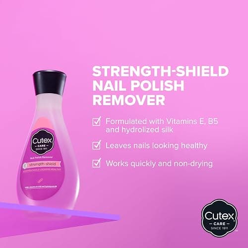 Cutex Strength Shield Nail Polish Remover, Leaves Fingernails & Toenails Looking Healthy, Contains Vitamins E, B5 & Hydrolyzed Silk, 6.7 fl oz thumbnail 2