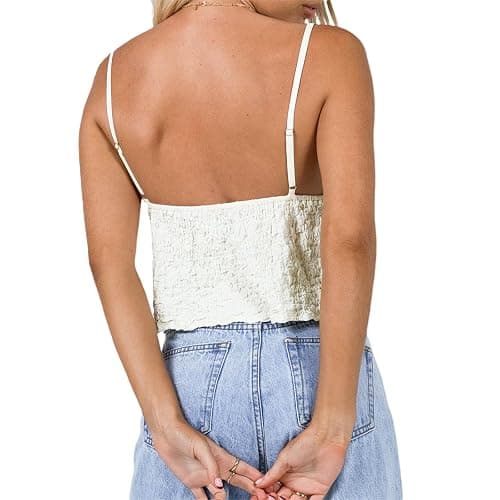 Women Teens Cute Babydoll Tops Y2k Floral Lace Trim Camisole Ruffle Tank Top Summer Flowy Peplum Top Streetwear thumbnail 3