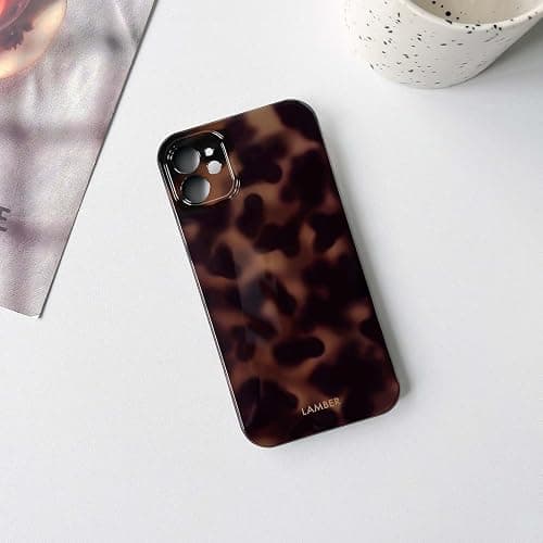 NITITOP Compatible with iPhone 11 Case Cute Stylish Leopard Print Amber Aesthetic Tortoise Design for Women Girls Men Soft TPU Shockproof Protective Cover - Brown thumbnail 2