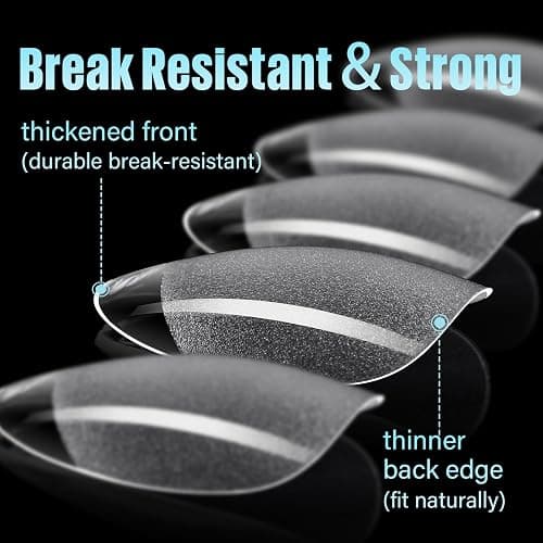 TOMICCA Short Almond Nail Tips, 240Pcs Half Matte Soft Acrylic Nail Tips, 12 Sizes Acrylic Pre-Shaped Nails, Full Cover False Nails Almond Press on Nails Short Fake Nails for Extension Nail thumbnail 3