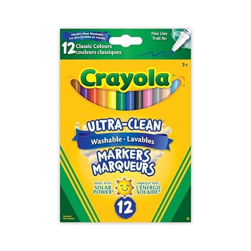 Crayola 12 Washable Fine Line Markers, Original - Image 1