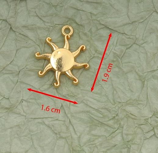 Ruwado 50 Pcs Sun Charms for Jewelry Making 1.9 x 1.6 cm Mini Metal Celestial Pendants for Necklace Bracelets Earring Keyring DIY Crafting Supplies thumbnail 2