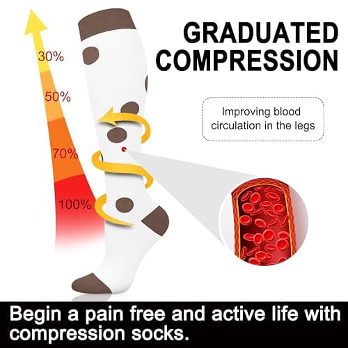 Aoliks Medical Compression Socks for Women & Men, Support Knee High Socks for Running,Nurses,Travel thumbnail 5