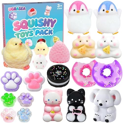 Taba Squishy 21Pack, Fufu Squishies Stress Relief Sensory Gift Set Silicone Toys for Kids and Adults Party Favors, Birthday Gifts, Christmas Stocking Stuffers - Image 1