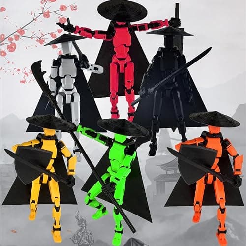 PkghoKids Already Assembled T13 Action Figure Accessories,T13 Multi-Jointed Movable 3D Printed Toys (Black) thumbnail 7