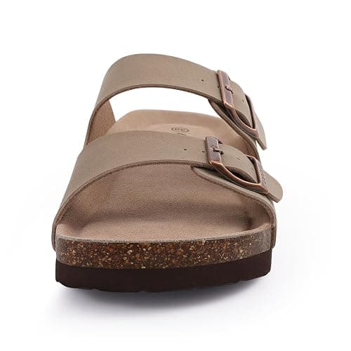 ODOLY Unisex Cork Footbed Slide Sandal, Arch Support Summer Outdoor Sandals with Adjustable Buckle for Women and Men thumbnail 4