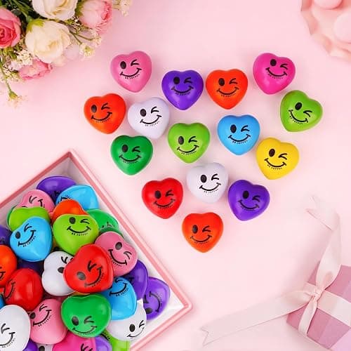 SHQDD Stress Balls, 100PCS Heart Stress Balls for Adults & Kids, Mini Foam Ball Stress Relief Toys, Fidget Anxiety & Anger Relief at Work/School/Home, Employee Benefits, Student Prizes, Party Favors thumbnail 2