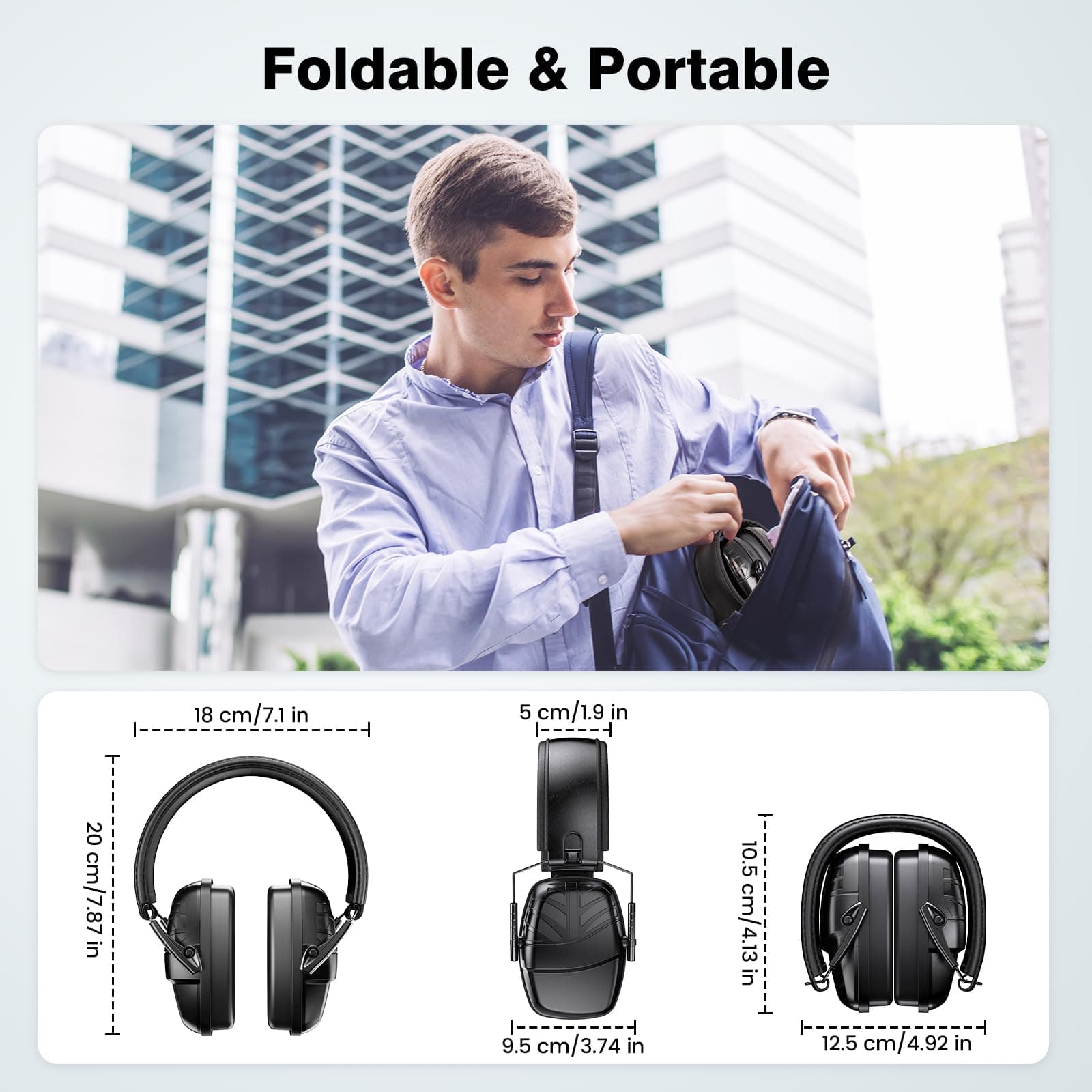 New Bee Protección Auditiva Cascos Antiruido para Adultos e Hijos 35dB SNR Aislante de Ruido Profesional, Cascos Insonorizados para el Tiro, Jardinería, Estudiar, Trabajo de Construcción thumbnail 5