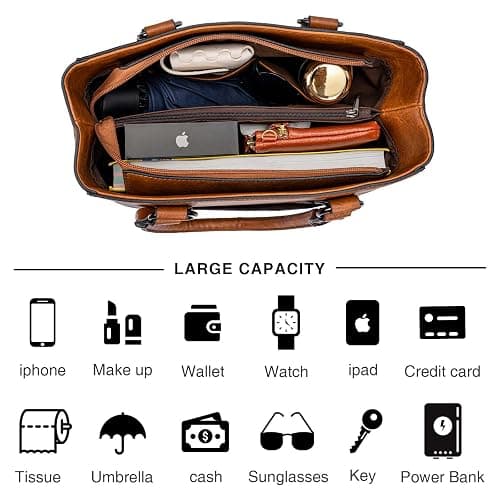 LAVAWA Tote Bag for Women Large Western Purse Ladies Top Handle Shoulder Handbags Vintage Embossed Concho Studs thumbnail 6