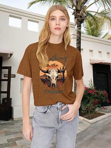 Women Rock Band T Shirt Vintage Country Music Shirt Concert Outfit Short Sleeve Tops thumbnail 2