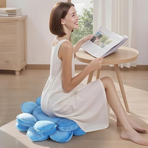 Lotus Flower Floor Pillows, Large Cushion Inspired by Lotus Flower Design, Decorative Seating for Living Room, Bedroom, and Lounge, Soft Washable Floor Cushion for Relaxation, and Family Activities thumbnail 5