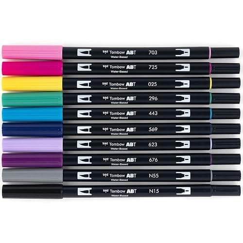 Tombow 56188 Dual Brush Pen Art Markers, Galaxy, 10-Pack. Blendable, Brush and Fine Tip Markers thumbnail 2