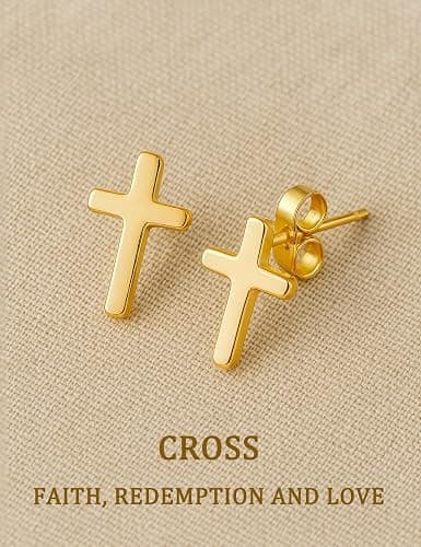 Cross Earrings for Women Teen Girls, Christian Jewelry Religious Easter Gift with Meanningful Quote Card thumbnail 4