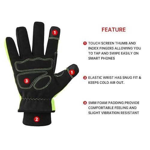 DULFINE 100% Waterproof Winter Work Gloves For Men and Women, High Dexterity Touch Screen For Multipurpose,Excellent Grip thumbnail 3