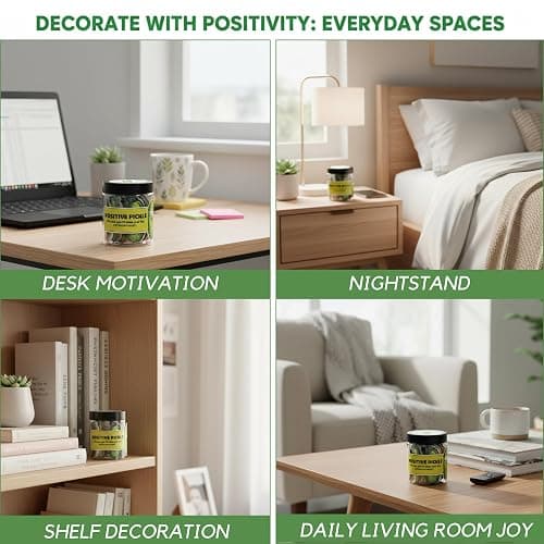 DEARMINE 60 Positive Pickle Cards Jar, Birthday Gifts for Women, Teens, Adults, Back to School Gift, White Elephant Gifts, Stocking Stuffers, Teen Girl Gifts Trendy Stuff thumbnail 6