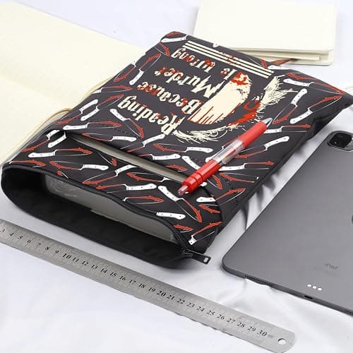 CMNIM Horror Movie Merchandise Gifts Reading Because Murder is Wrong Book Sleeve Killer Fans Horror Book Cover Protector thumbnail 5