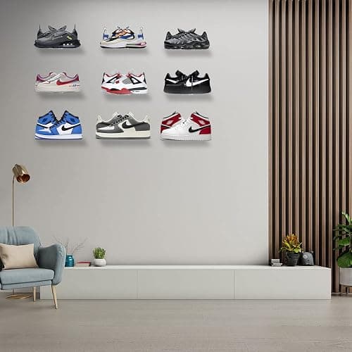 Guntsous 6 PCS Acrylic Floating Shoe Rack Wall Mount Display Shoe Rack Transparent Storage Rack for Home Use Sneaker Display Rack with Screws and Anchors thumbnail 7