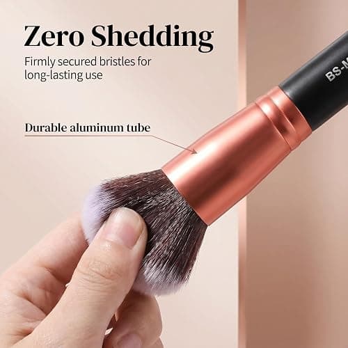 BS-MALL(TM) Premium 14 Pcs Synthetic Foundation Powder Concealers Eye Shadows Silver Black Makeup Brush Sets(Rose Golden) thumbnail 4