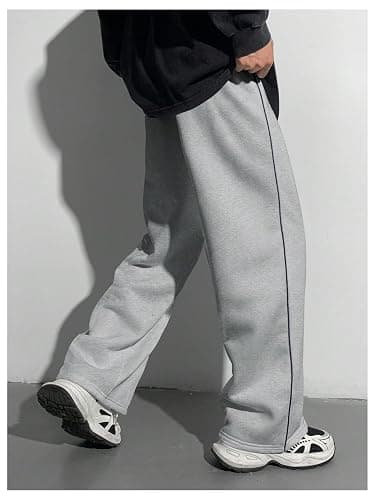 RoseSeek Boy's Letter Graphic Wide Leg Sweatpants Baggy Pants Athletic Track Sweat Pants Joggers thumbnail 3