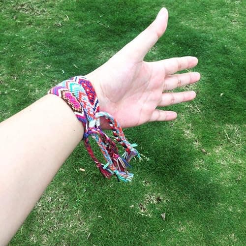 Tangser Nepal Woven Friendship Bracelets with a Sliding Knot Closure for Women, Kids, Girls, VSCO Girl and Men – Adjustable - Mix Color Random（Pack of 12） thumbnail 7