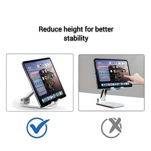 Betron Adjustable Phone Stand for Desk, Foldable Holder for iPhone, Samsung, All Smartphones (White) thumbnail 7