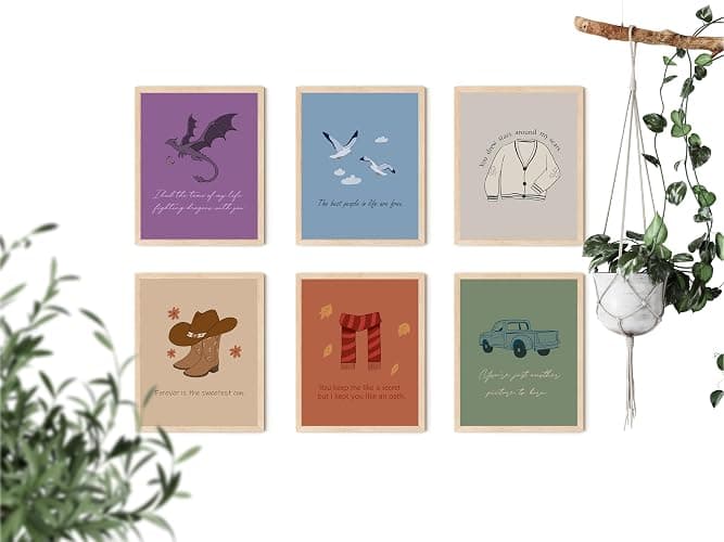 TwoDays Taylor Music Inspired Posters, Eras Album Wall Art for Fans Gifts, Song Lyrics Room Decor for Bedroom. (8" X 10", Set of 6, UNFRAMED) thumbnail 5