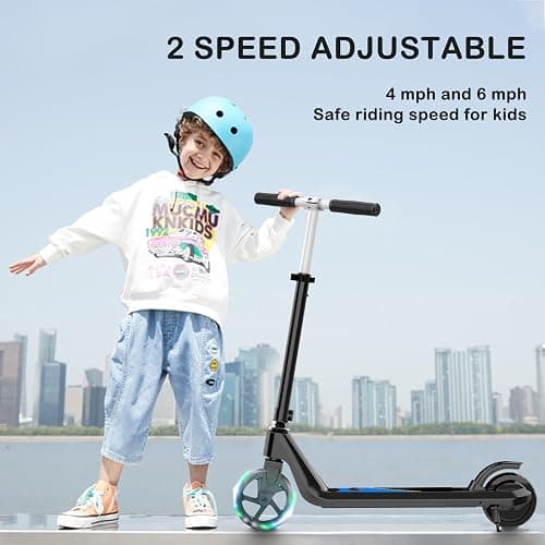 LINGTENG Electric Scooter for Kids Age 6-10, Kick-Start Boost Scooter with Adjustable Speed and Height, Flash Wheel & Deck Lights thumbnail 7