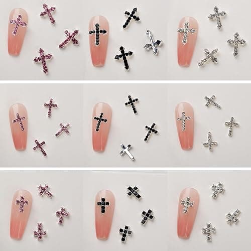 10 Pack/Set Kreuz Nagel Charms Legierung Für Edelsteine ​​Acryl Kunst Dekorationen Liefert Legierung thumbnail 8