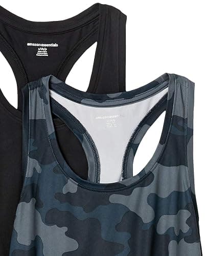 Amazon Essentials Women's Active Quick Dry Tech Stretch Racerback Scoop Neck Tank Top, Multipacks thumbnail 6