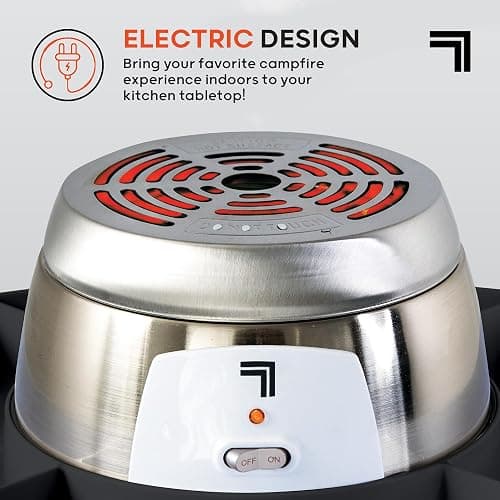 Sharper Image Electric S’mores Maker – 8-Piece Indoor S'mores Kit| 6 Skewers & Serving Tray| Flameless Tabletop Appliance for Kids & Families| Kitchen Gadget| Movie Night Date Night Housewarming Gift thumbnail 4