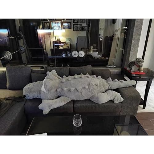 Hofun4U Alligator Plush Pillow, 67 inch Alligator Stuffed Animal, Home Decoration Christmas Valentine’s Birthday Gift for Boys Girls Adults Kids (Grey) thumbnail 8