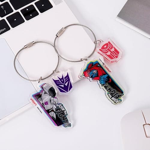 YOLOPARK Transformers G1 Keychain Set - Optimus Prime & Megatron - Classic Metal Collectible (6.6x3.4cm, 2-Pack) thumbnail 4