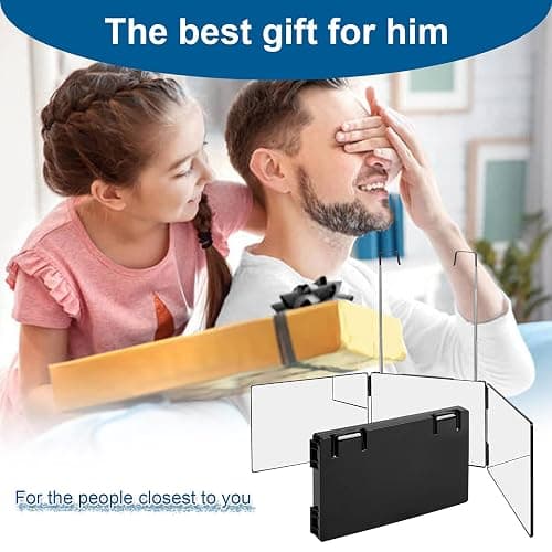 LMZNXCZ 3 Way Mirror for Self Hair Cutting,360 Haircuts Men for Barber Use Tools,to See Back of Head,Tri Fold Mirror with Portable Height Adjustable Telescoping Hooks thumbnail 7
