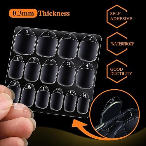 Teenitor 900pcs Nail Adhesive Tabs, 15 Sizes of Press on Nail Sticky Tabs, Nail Stickers for Press on Nails, Nail Tabs Nail Glue Stickers, 60 Sheets thumbnail 2