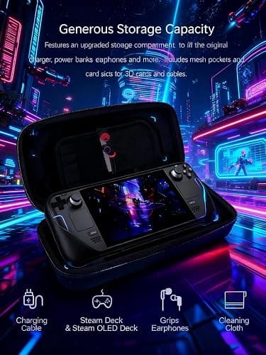 MeloSync Carrying Case Compatible with Steam Deck/Steam Deck OLED, Protective Hard Shell Travel Case for Steam Deck Console & Accessories thumbnail 7