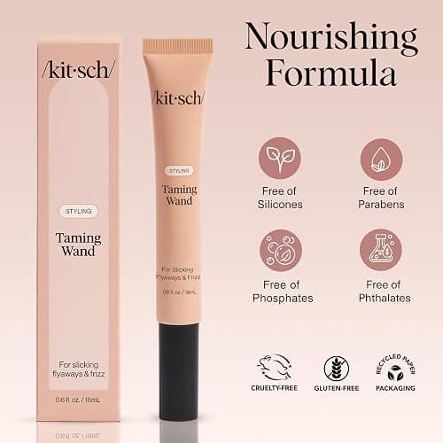 Kitsch Hair Taming Wand - Fly Away Stick For Hair with Biotin, Aloe & Vitamin E | Clear Hair Mascara for Flyaways, Slick Back Style | Travel Size - 18mL thumbnail 5