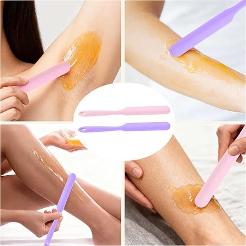 Clofiak 4PCS Silicone Wax Stick, Reusable Non Stick Waxing Applicator, Hair Removal Waxing Spatulas, Popsicle Sticks for Beauty Cosmetics Home Salon Body Use thumbnail 5