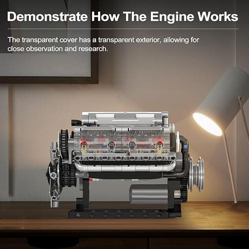 Mould King 10088 V8 Engine Model Kit - 535 Pcs to Build Your Own Mini Engine that Works, DIY STEM Mechanic Engineering Construction Set, Hobby Building Blocks Kit for Adults thumbnail 7
