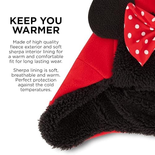 Disney Girls Toddler Winter Hat and Mittens Set Ages 2-4 Or Minnie Mouse Hat and Kids Gloves Set for Ages 4-7 thumbnail 4