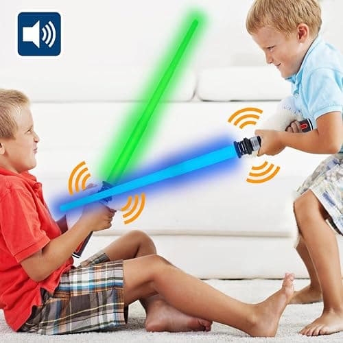ANNDOFY Light Up Saber for Kids, Green Light Swords with FX Sound, Expandable Light Swords Set for Galaxy War Fighter Warriors Halloween Dress Up Parties (with Belt Clip) thumbnail 8