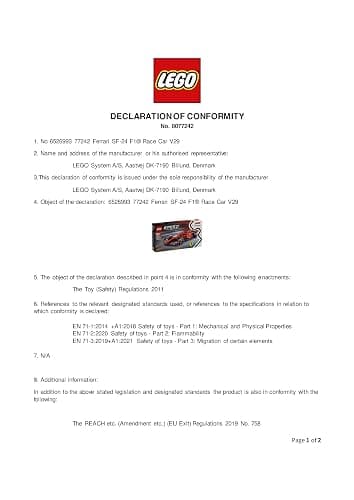 LEGO Speed Champions Ferrari SF-24 F1 Race Car Toy - Model Kit w/a Formula 1 Driver Minifigure - Gift for 10+ Year Old Boys, Girls & Adult Motorsport Fans - Christmas Treat - 77242 thumbnail 14