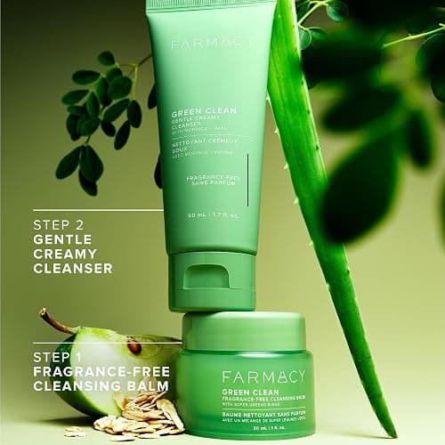 Farmacy Gentle Double Cleanse Skincare Gift Set - Fragrance-Free Gentle Creamy Face Cleanser & Makeup Remover Cleansing Balm - Melts Away Makeup & Helps Promote Healthy Skin (2 Count) thumbnail 2