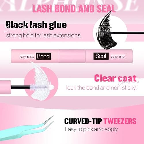 Volume Lash Clusters Kit DIY Lash Extension Kit 60D+80D+100D Individual Lashes Thick Cluster Eyelash Extensions Kit with Lash Bond and Seal and Tweezers by ALPHONSE (300pcs, 10-18mm) thumbnail 6