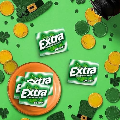 Extra Gum Spearmint Sugarfree Gum Bulk, Individually Wrapped, Perfect for Long Lasting Fresh Breath at School, Work & Travel 15 Count, Pack of 10 thumbnail 5