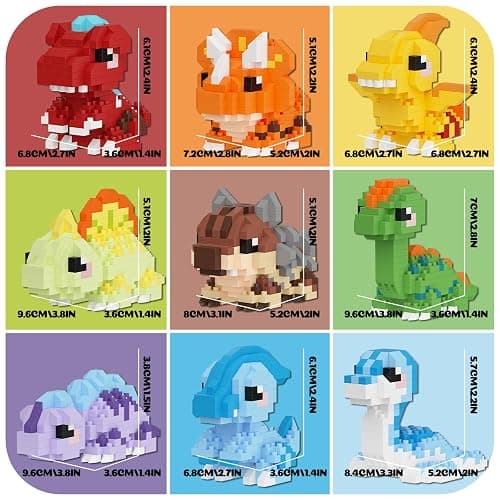 HJPLPXH Dinosaur Micro Mini Building Block Sets 9-Box Dino World Collection | Animals Buildling Model Kits, Micro Mini Bricks Dino World Series Toys for Kids thumbnail 5
