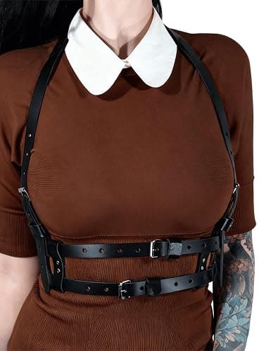 WARANDOD Women Adjustable Faux Leather Harness Punk Fashion Waist Belt with Alloy Buckles for Dresses Shirts Blazers(S-XXXL) - Image 1
