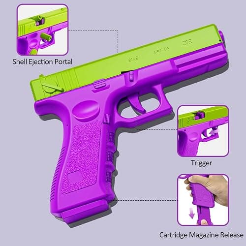 LLESSOO Shell Ejecting Toy, 2 Packs Fidget Toys, Toys with 10 Shells Can be Loaded but Can't be Fired, Great Birthday Gifts for Boys Kids Adults (Purple) thumbnail 4